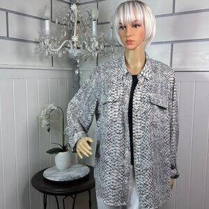 Investments II Reptile Print Button Blouse size 1X Snake Dragon